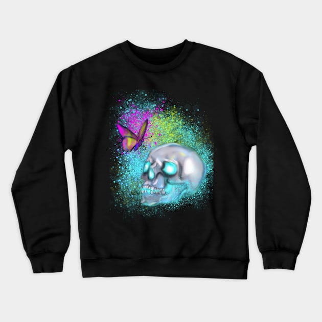 Butterfly Skull Crewneck Sweatshirt by theerraticmind